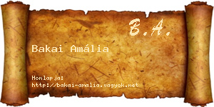 Bakai Amália névjegykártya