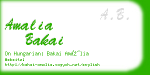 amalia bakai business card